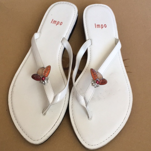 fancy white flip flops